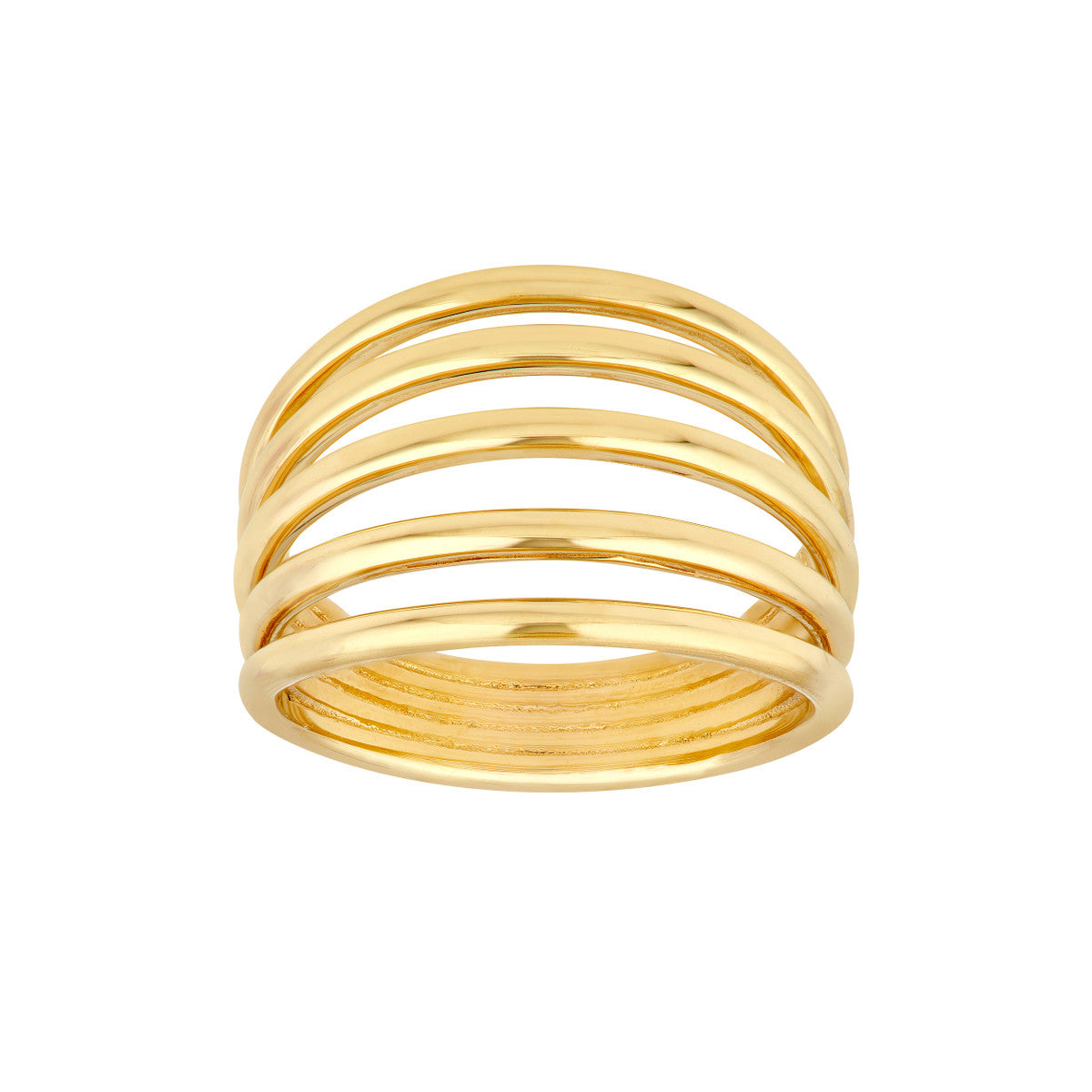 14K Yellow Gold 5 Row Cuff Ring Birmingham Jewelry Ring Birmingham Jewelry