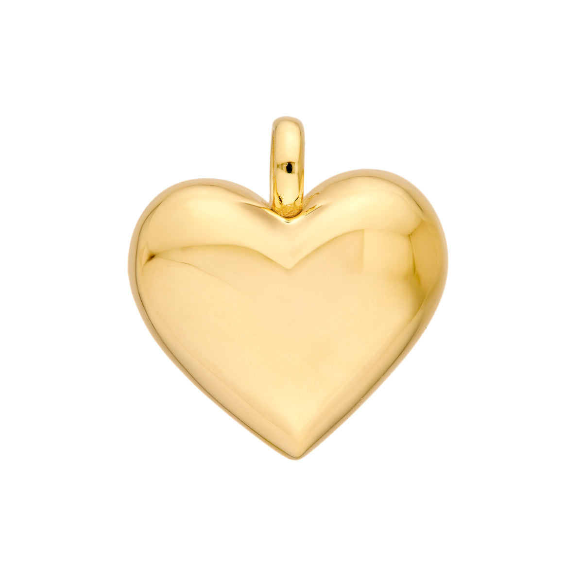 14K Yellow Gold Puffy Heart Charm