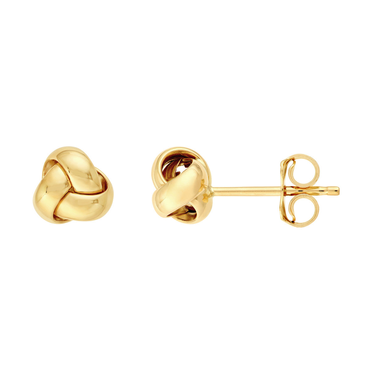 14K Yellow Gold Polished Love Knot Stud Earrings