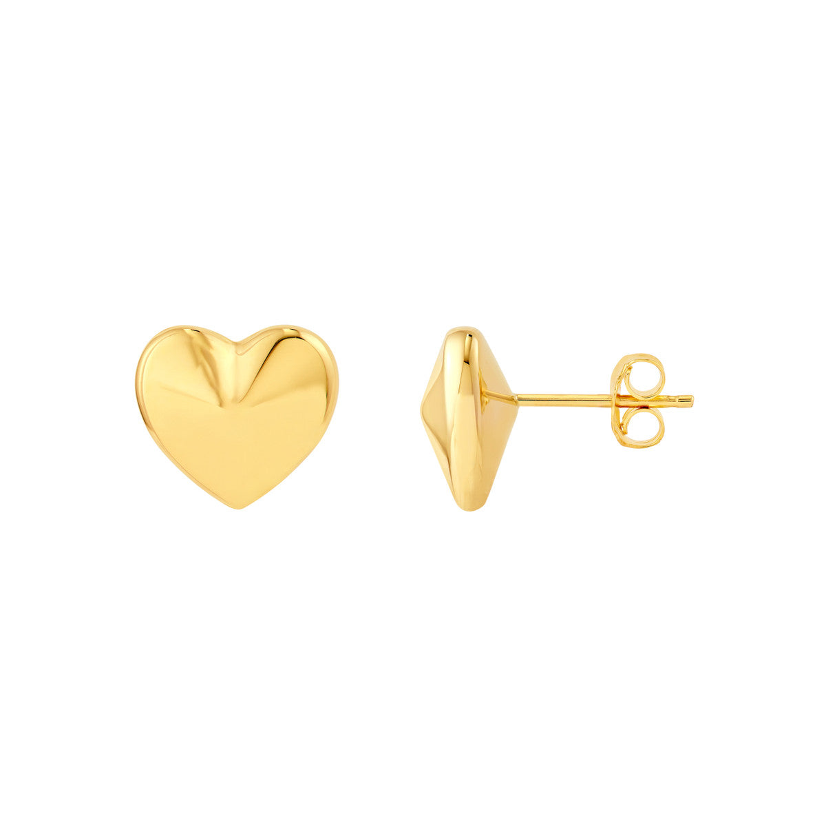 14K Yellow Gold Faceted Heart Stud Earrings Birmingham Jewelry Earrings Birmingham Jewelry