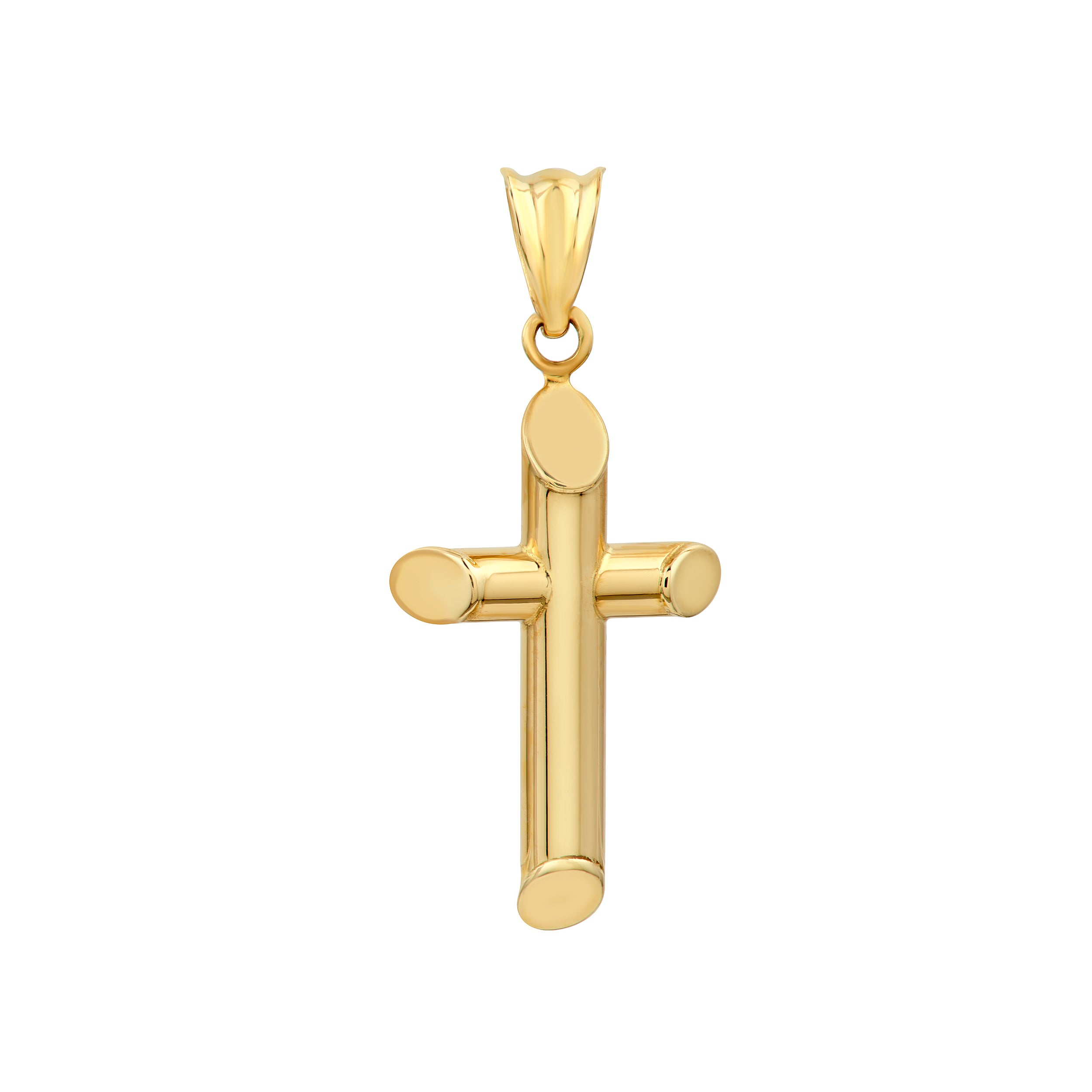 14K Yellow Gold Angle End Cross Pendant Birmingham Jewelry Pendant Birmingham Jewelry