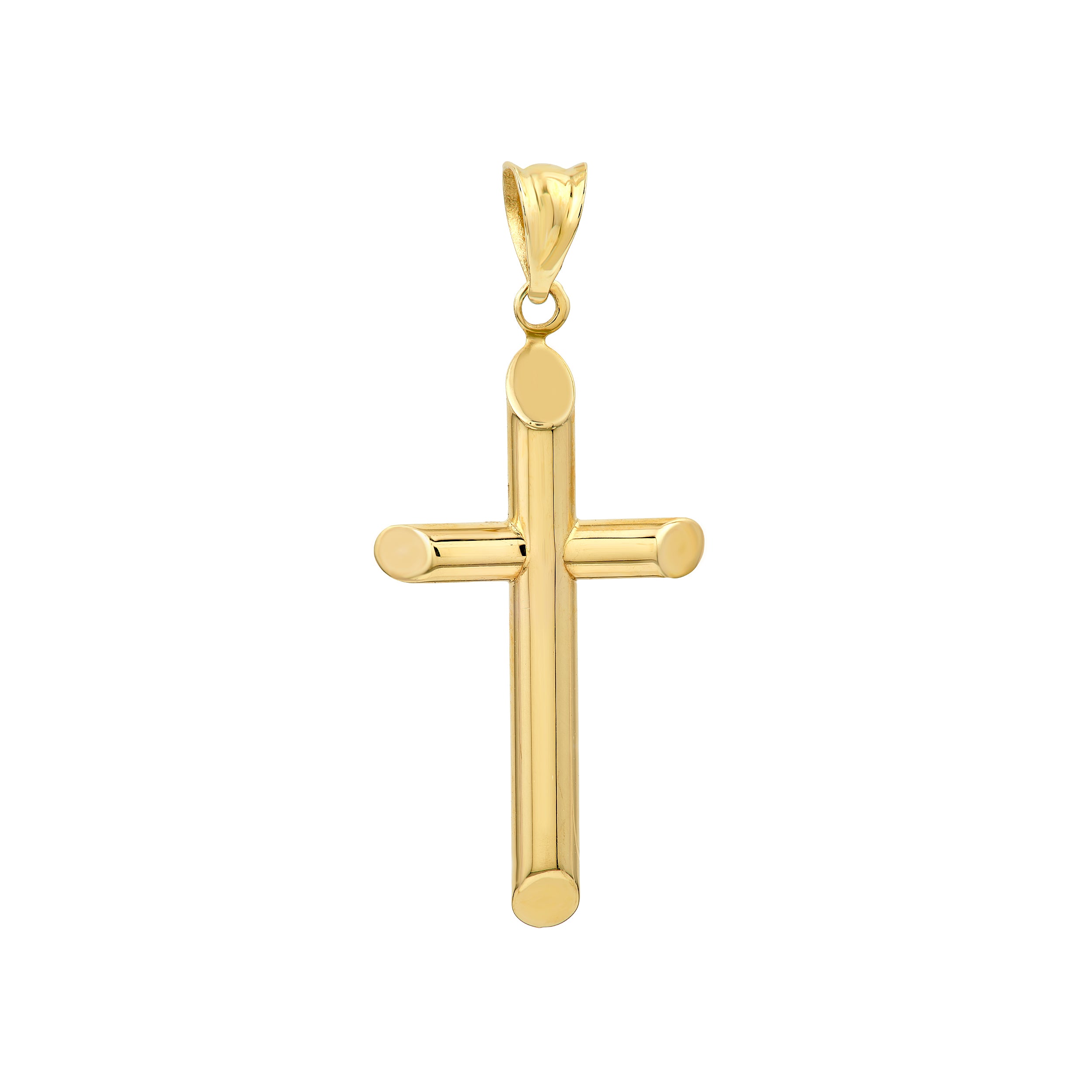 14K Yellow Gold Polished Angle End Cross Pendant Birmingham Jewelry Pendant Birmingham Jewelry
