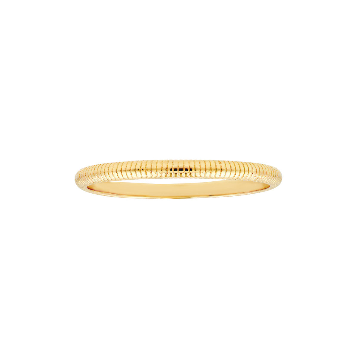 14K Yellow Gold Ribbed Band Ring