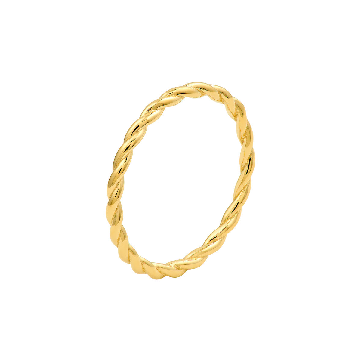 14K Yellow Gold Twisted Rope Band Ring