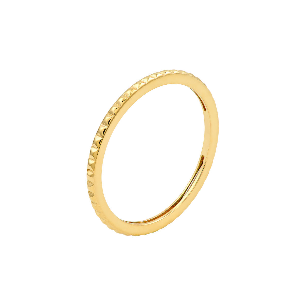 14K Yellow Gold Facet Cut Out Band Ring
