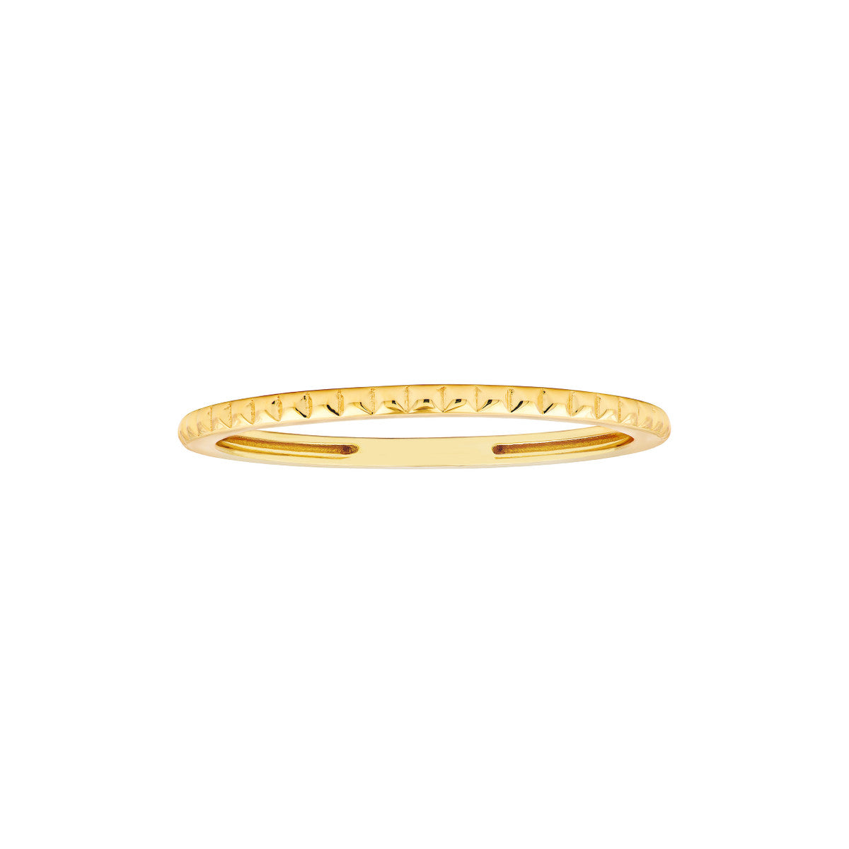 14K Yellow Gold Facet Cut Out Band Ring