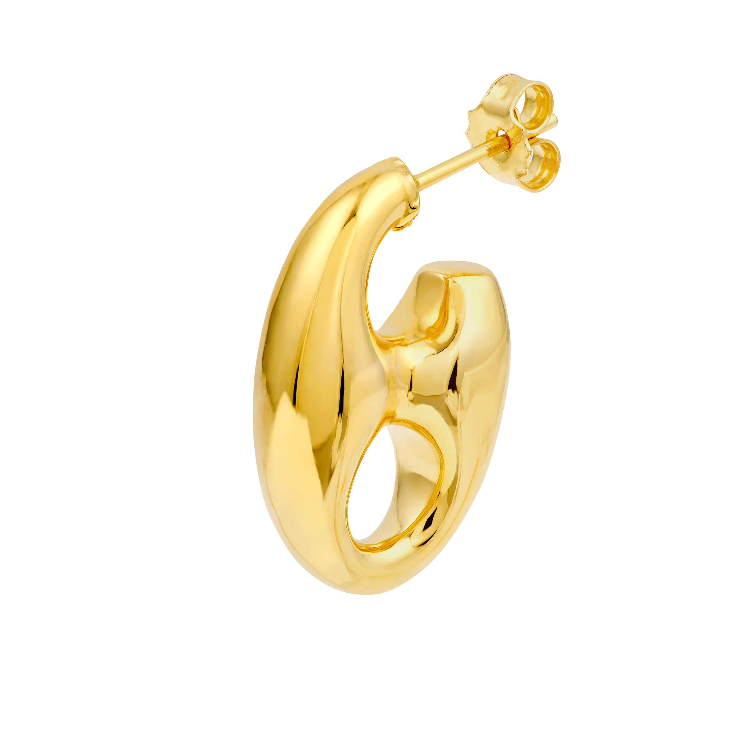 14K Yellow Gold Puff Mariner Earrings Birmingham Jewelry Earrings Birmingham Jewelry