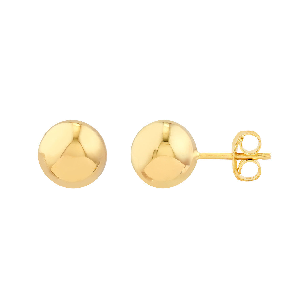 14K Yellow Gold 10.00mm Polished Ball Stud Earrings