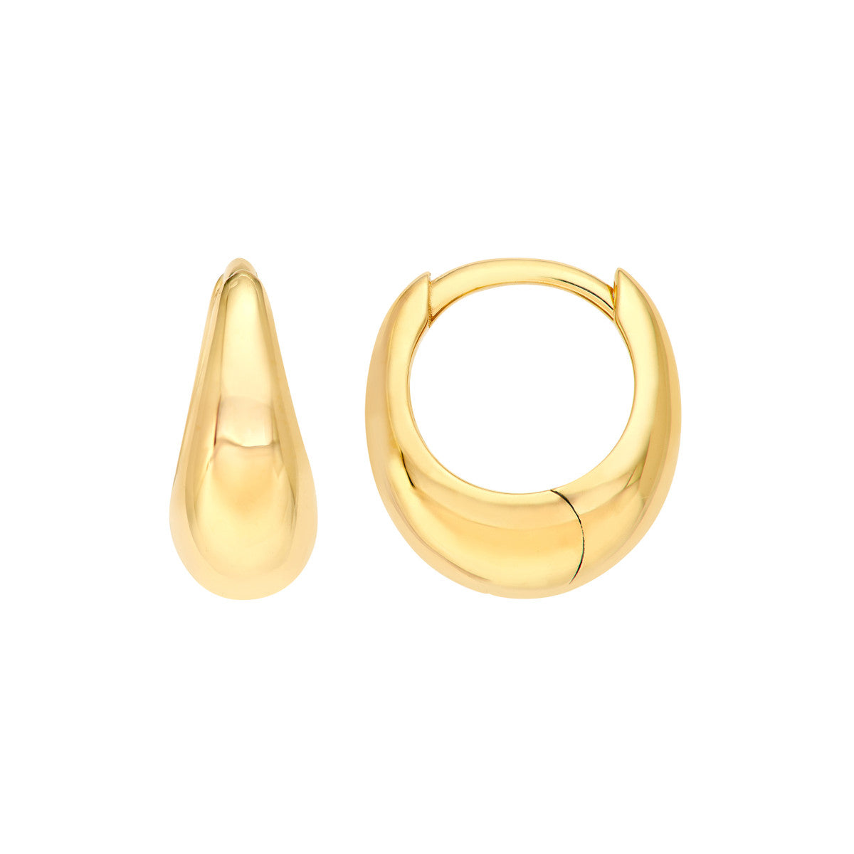 14K Yellow Gold Small Graduated Round Hoop Earrings