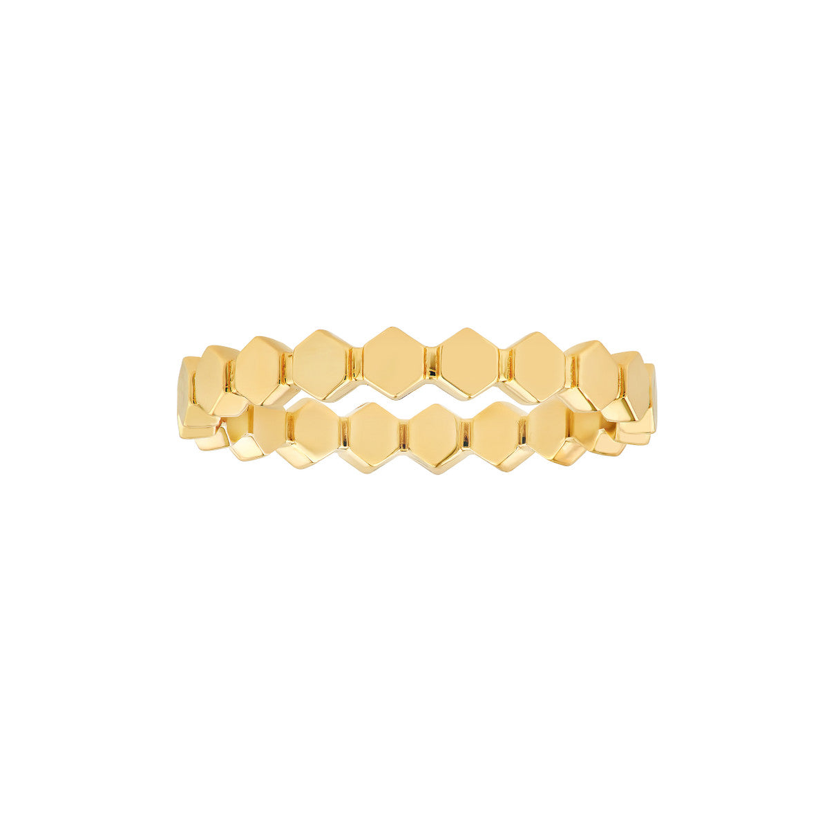 14K Yellow Gold Hexagonal Bead Band Ring Birmingham Jewelry Ring Birmingham Jewelry