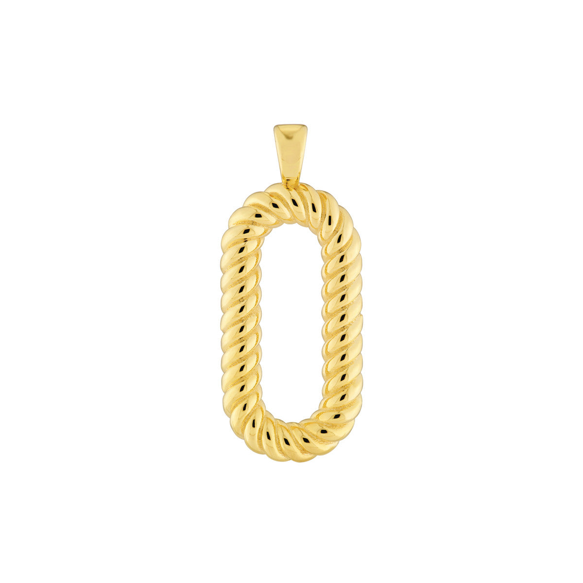 14K Yellow Gold Oval Twisted Pendant Birmingham Jewelry Pendant Birmingham Jewelry