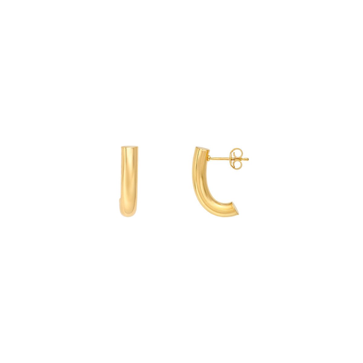 14K Yellow Gold 4.00mm Small Round J Hoop Earrings Birmingham Jewelry Earrings Birmingham Jewelry