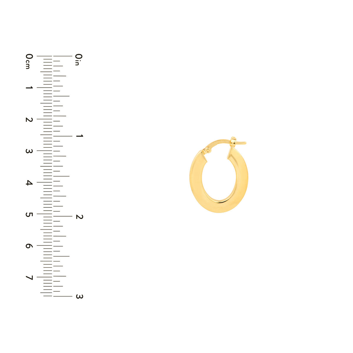 14K Yellow Gold Medium Rectangular Tube Oval Shape Hoop Earrings Birmingham Jewelry Earrings Birmingham Jewelry