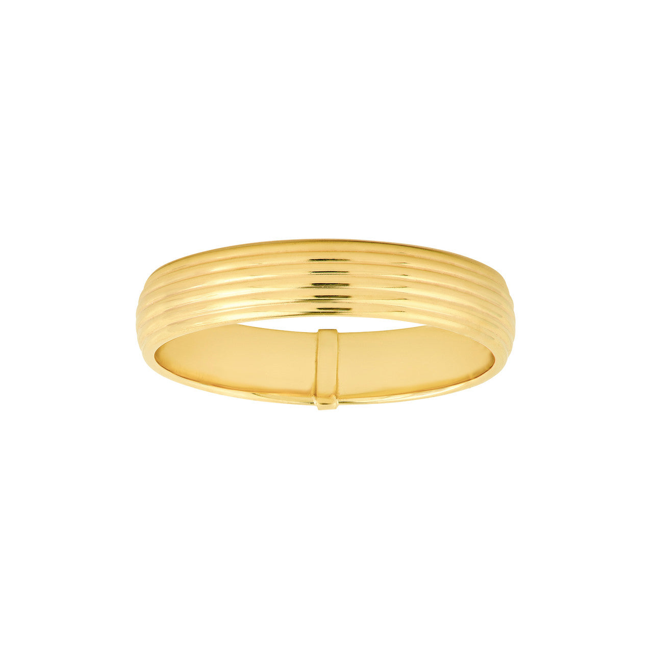 14K Yellow Gold 4.00mm Multi Line Tube Ring