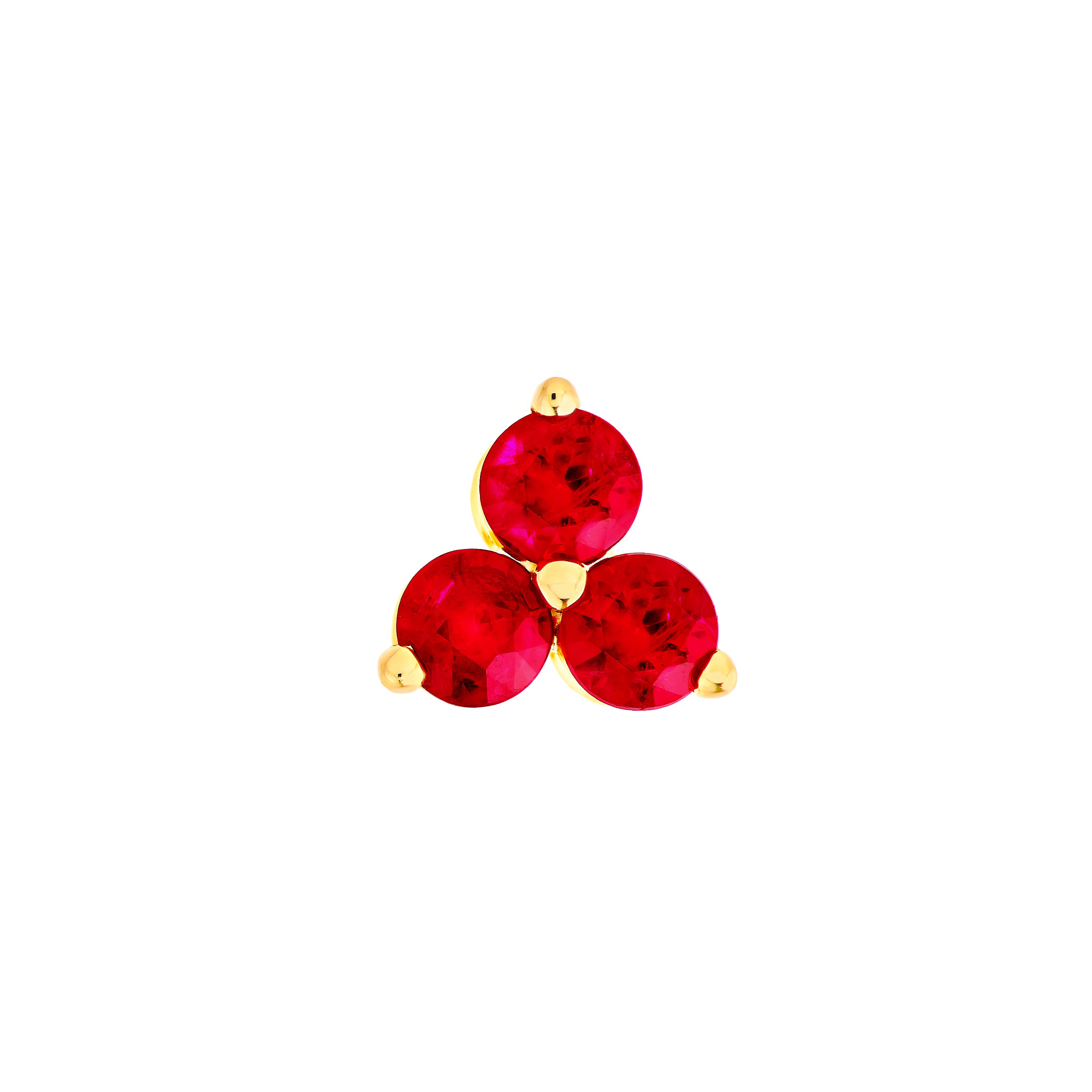 14K Yellow Gold 3.50mm Ruby Trio Stud Earrings Birmingham Jewelry Earrings Birmingham Jewelry