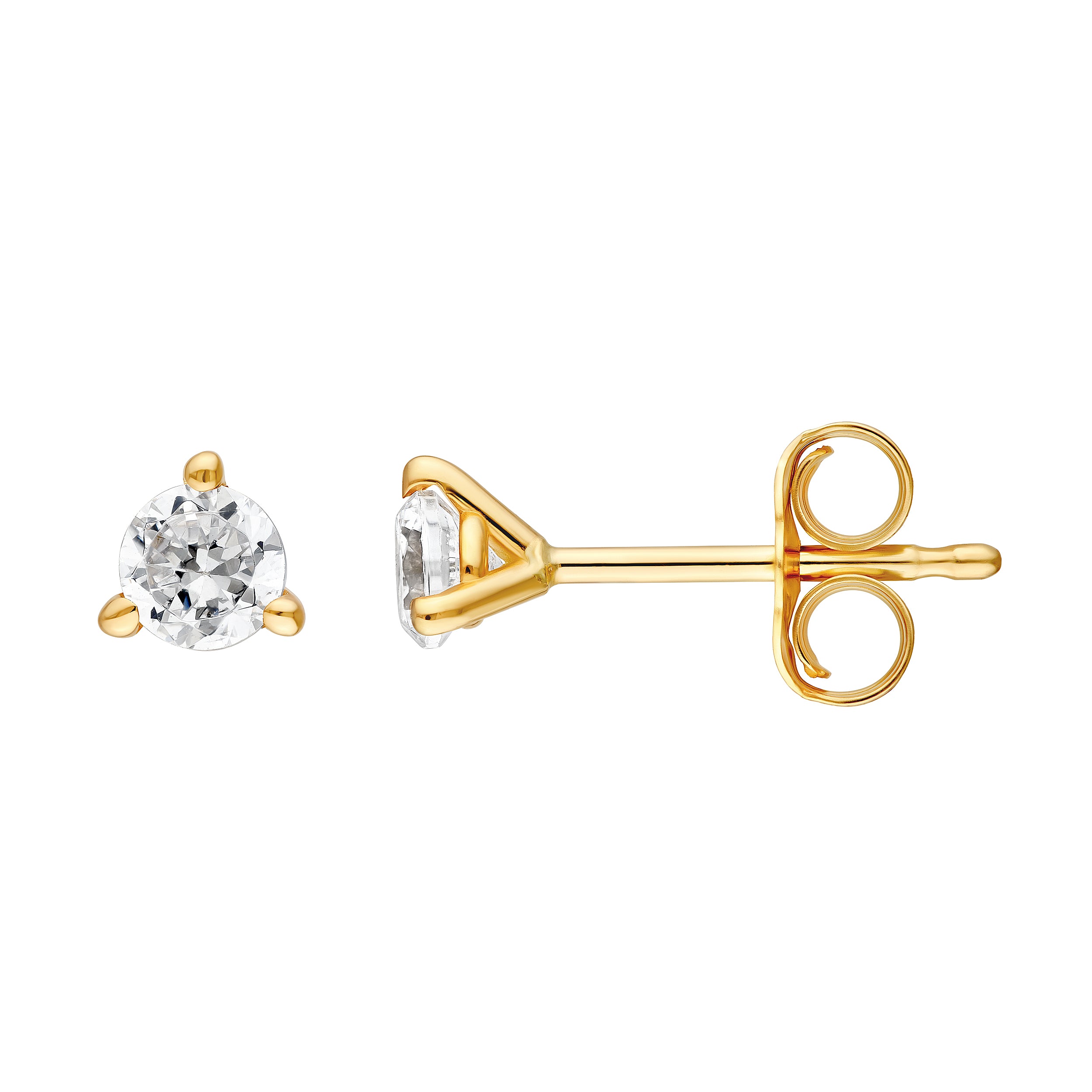 14K Gold 1/5tcw Round Diamond 3 Prong Stud Earrings Birmingham Jewelry Earrings Birmingham Jewelry