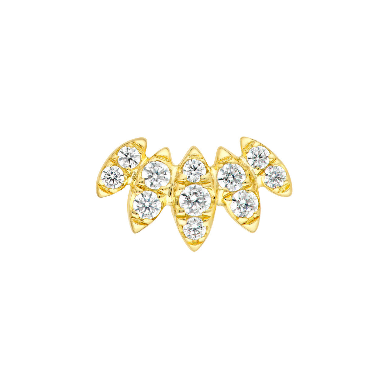 14K Gold Diamond Flower Stud Earrings
