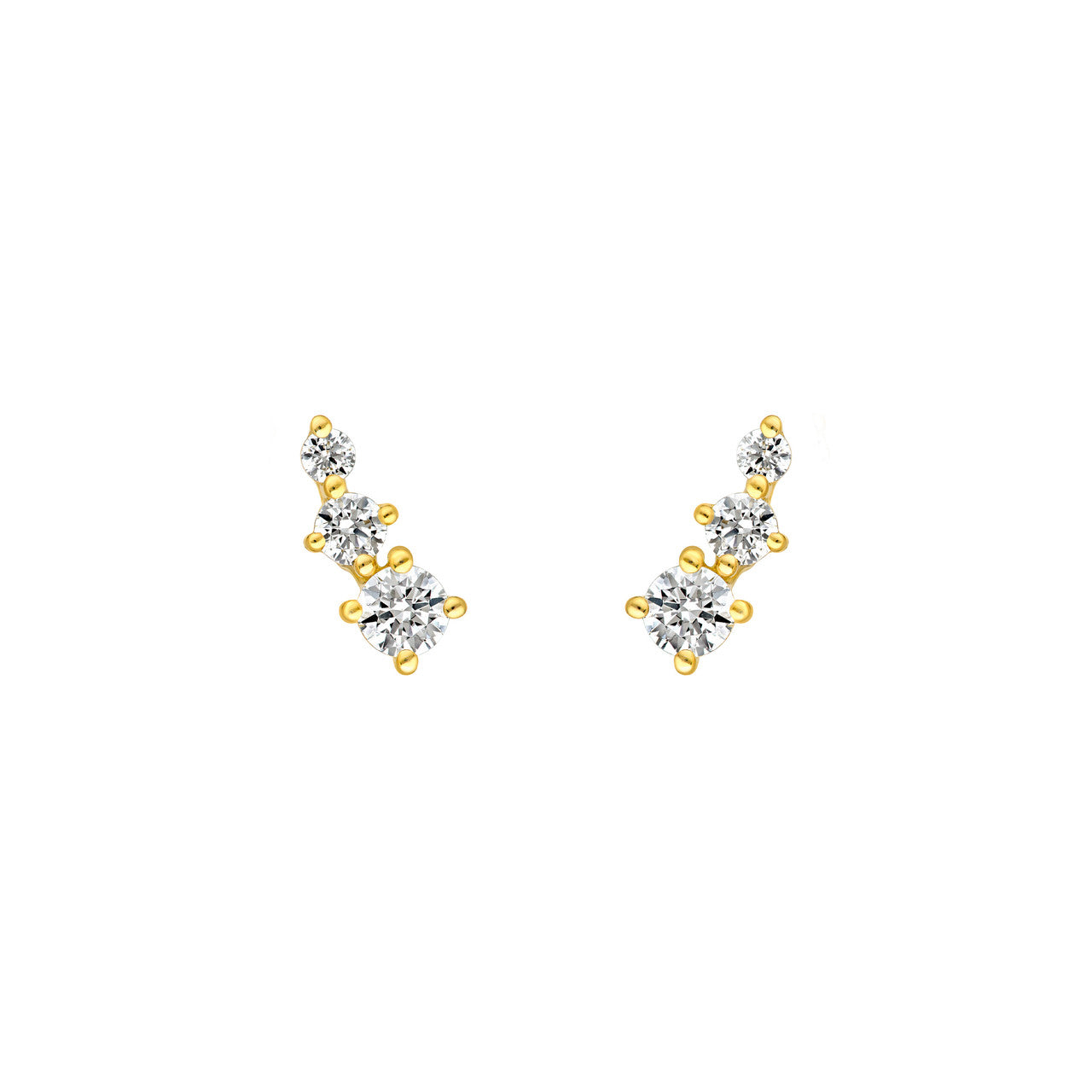 14K Gold Diamond Graduated Earrings Birmingham Jewelry Earrings Birmingham Jewelry