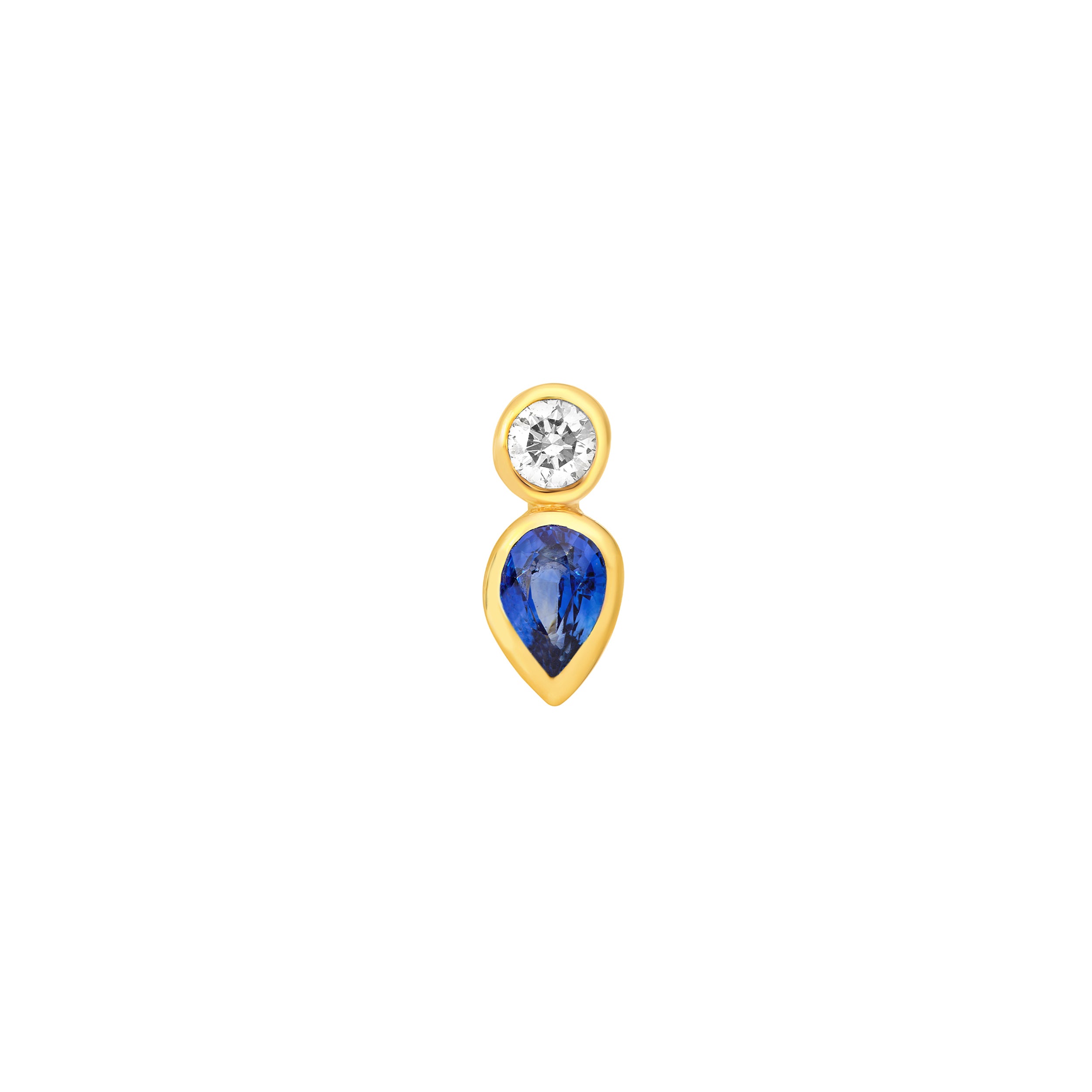 14K Yellow Gold 1/2tcw Bezel Set Sapphire & Diamond Stud Earrings Birmingham Jewelry Earrings Birmingham Jewelry