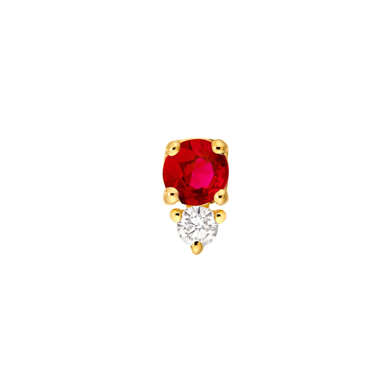 14K Yellow Gold Ruby & Diamond Stud Earrings Birmingham Jewelry Earrings Birmingham Jewelry