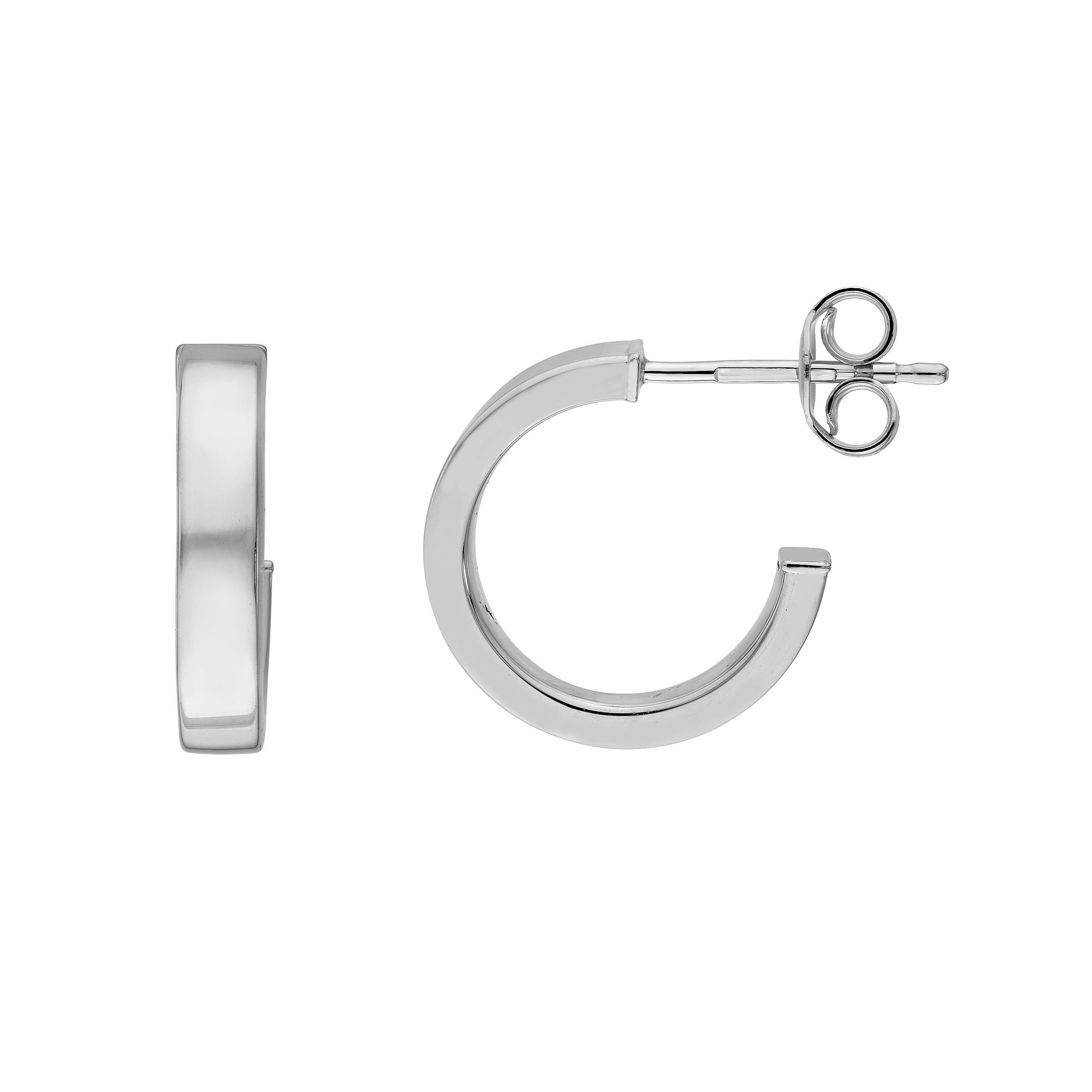 14K Gold Rectangular Tube Round Open Hoop Earrings Birmingham Jewelry Earrings Birmingham Jewelry