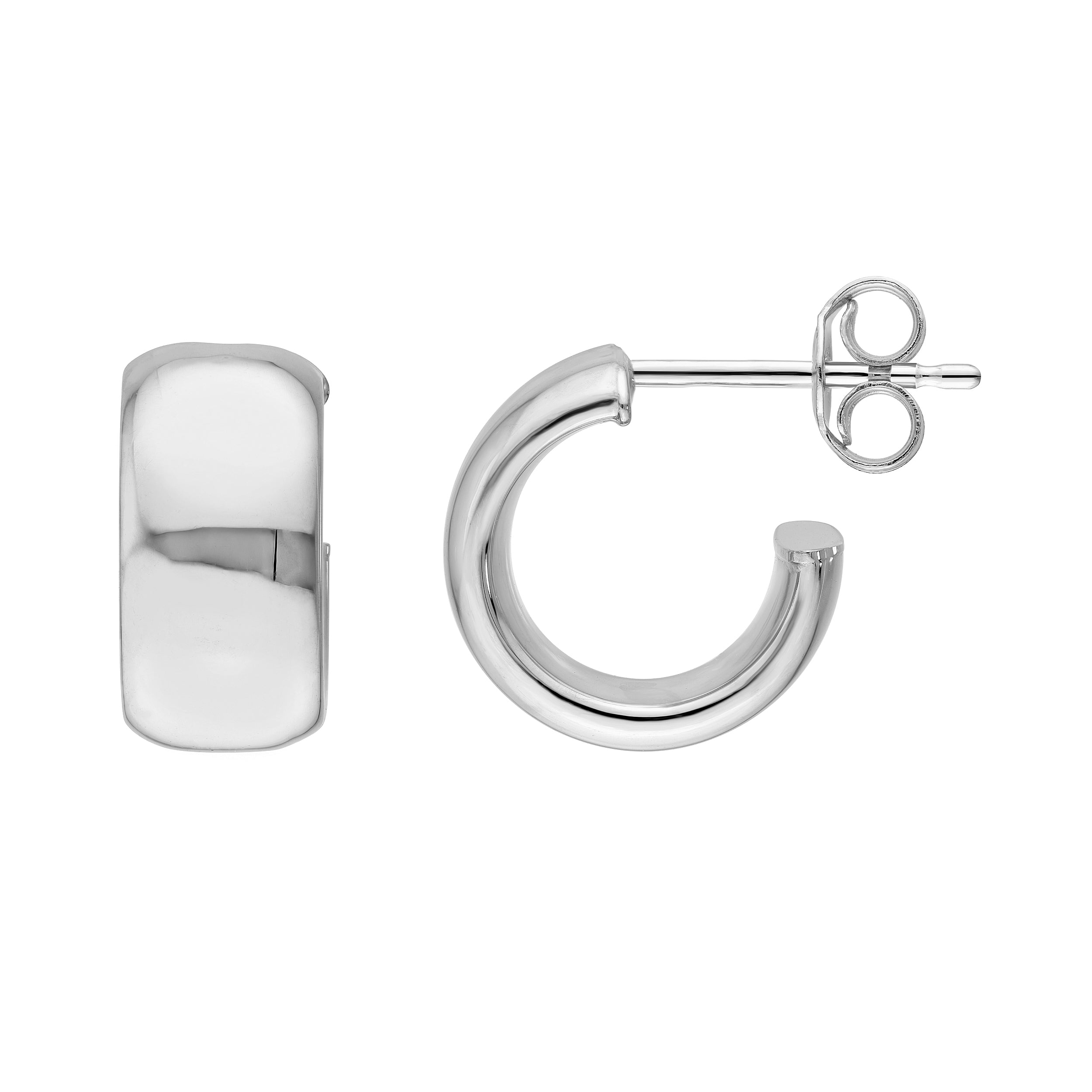 14K Gold 6.00mm Flat Tube Round Open Hoop Earrings Birmingham Jewelry Earrings Birmingham Jewelry