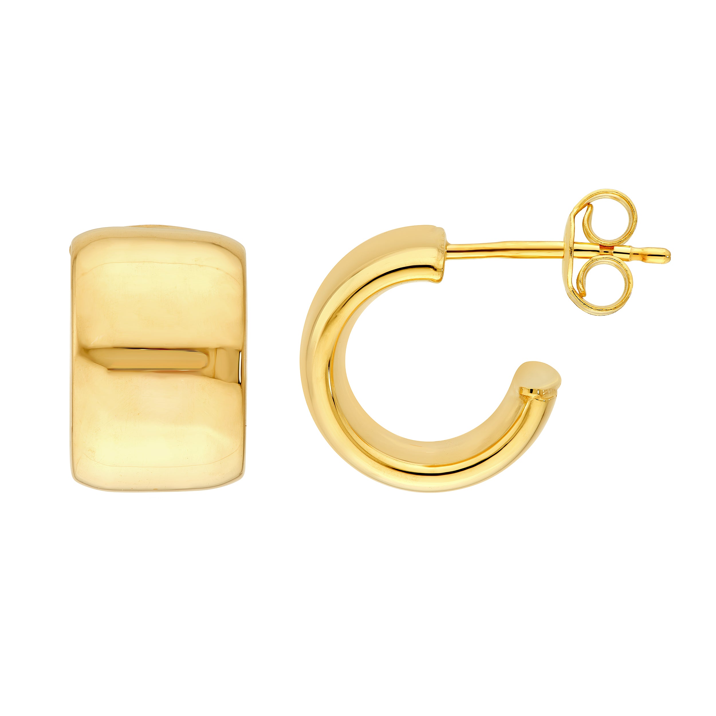 14K Gold 8.00mm Flat Tube Round Open Hoop Earrings Birmingham Jewelry Earrings Birmingham Jewelry