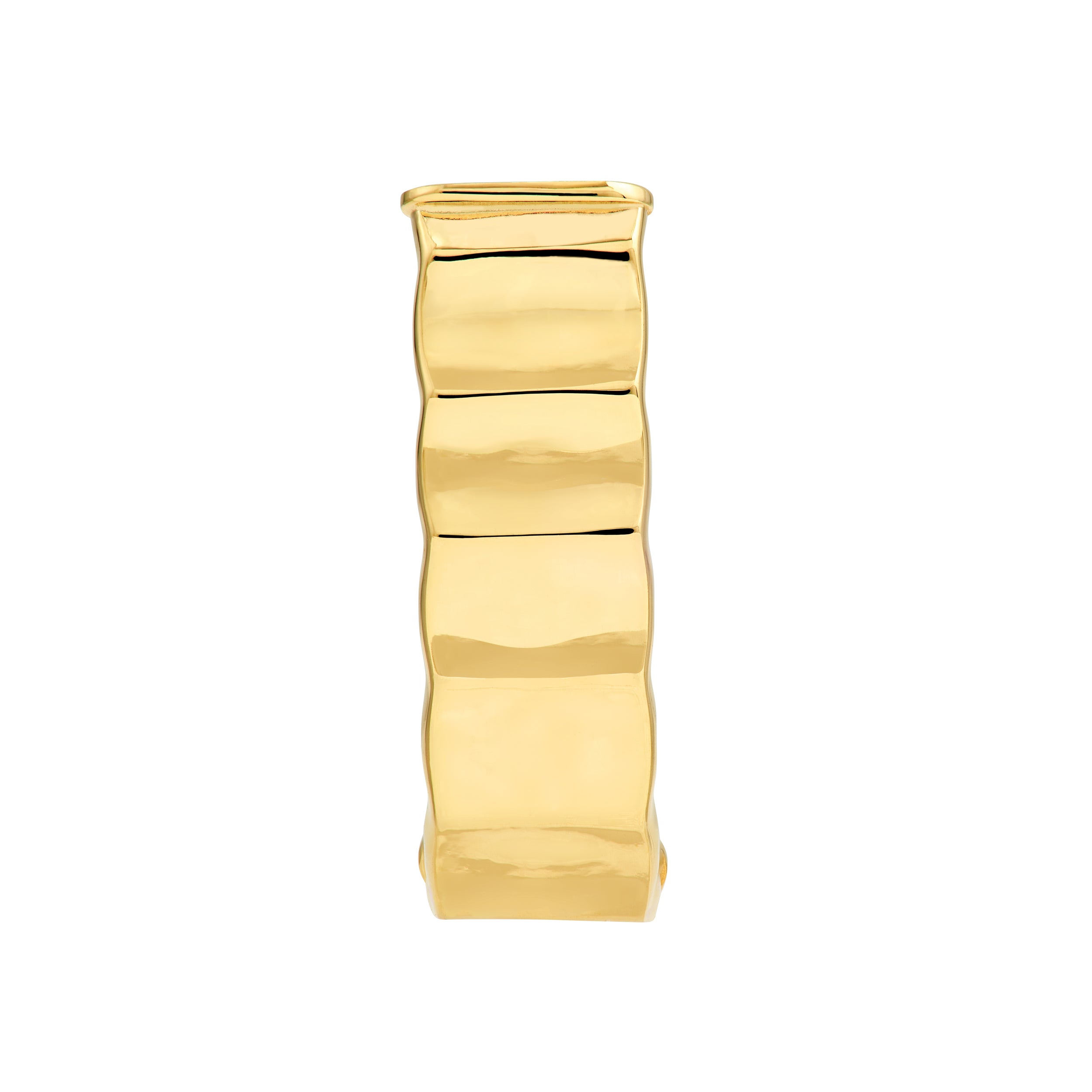 14K Yellow Gold 5.20mm Stampato Rectangular Tube JHoop Earrings Birmingham Jewelry Earrings Birmingham Jewelry