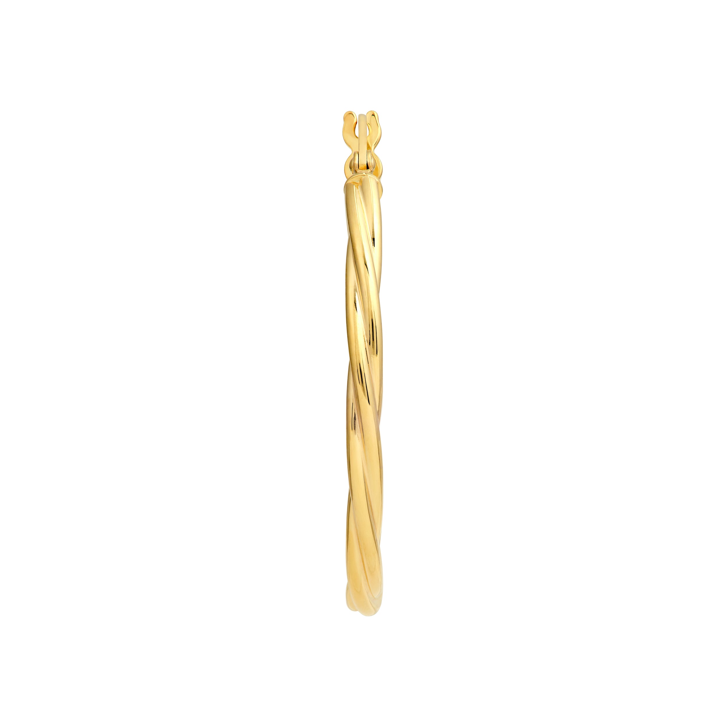 14K Yellow Gold 25.00mm Twisted Oval Hoop Earrings Birmingham Jewelry Earrings Birmingham Jewelry