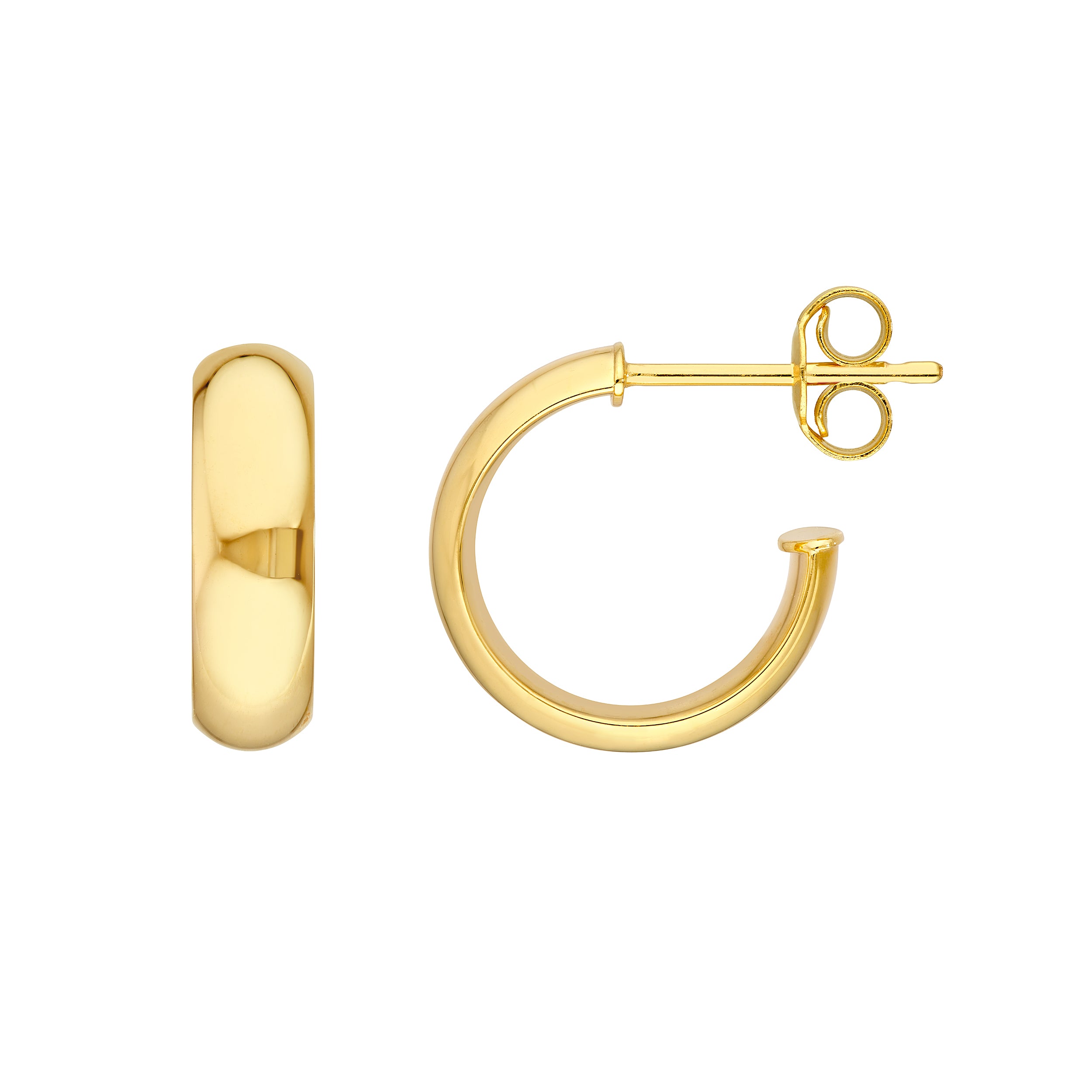 14K Yellow Gold D-Tube Open Hoop Earrings Birmingham Jewelry Earrings Birmingham Jewelry