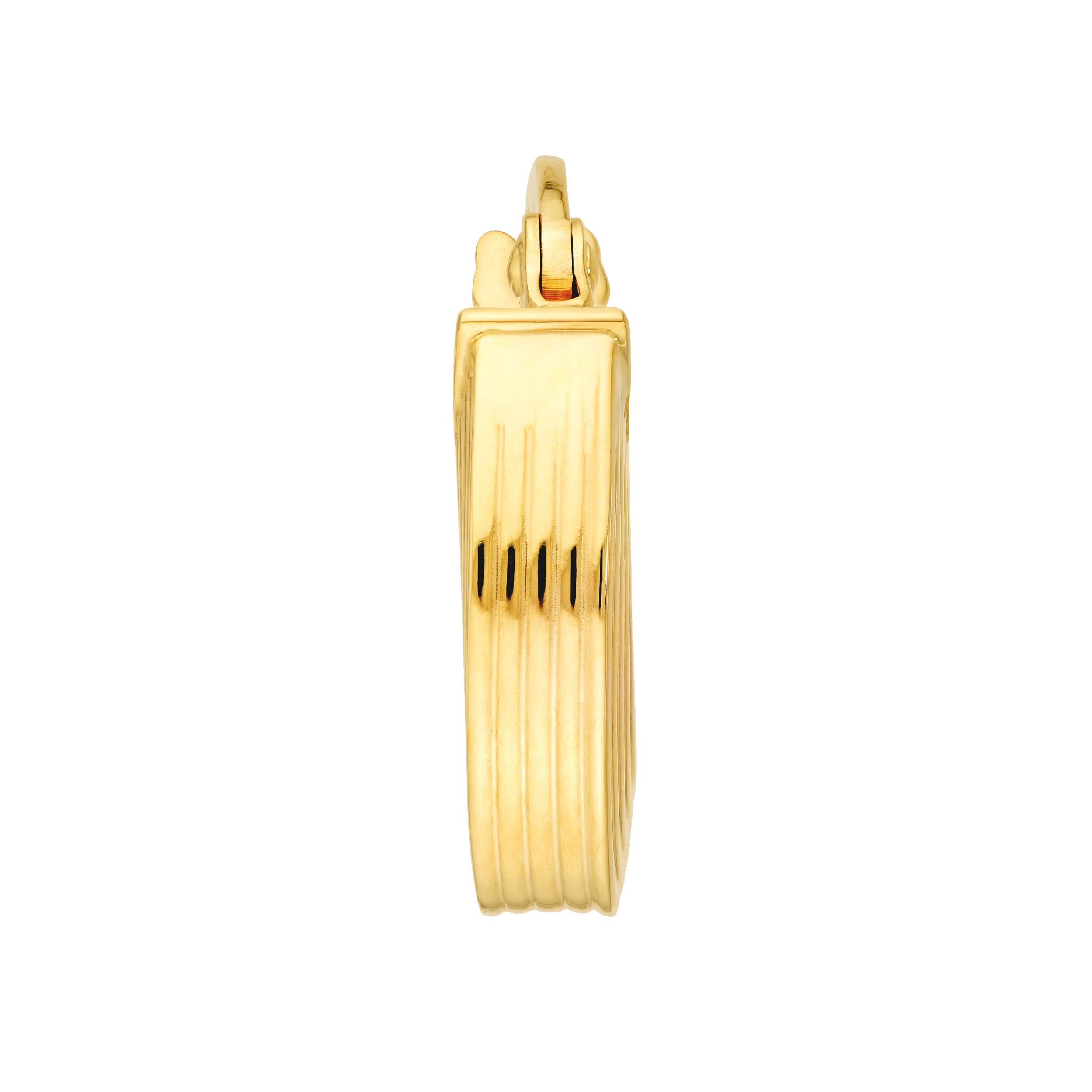 14K Yellow Gold Lined Square Hoops Birmingham Jewelry Earrings Birmingham Jewelry