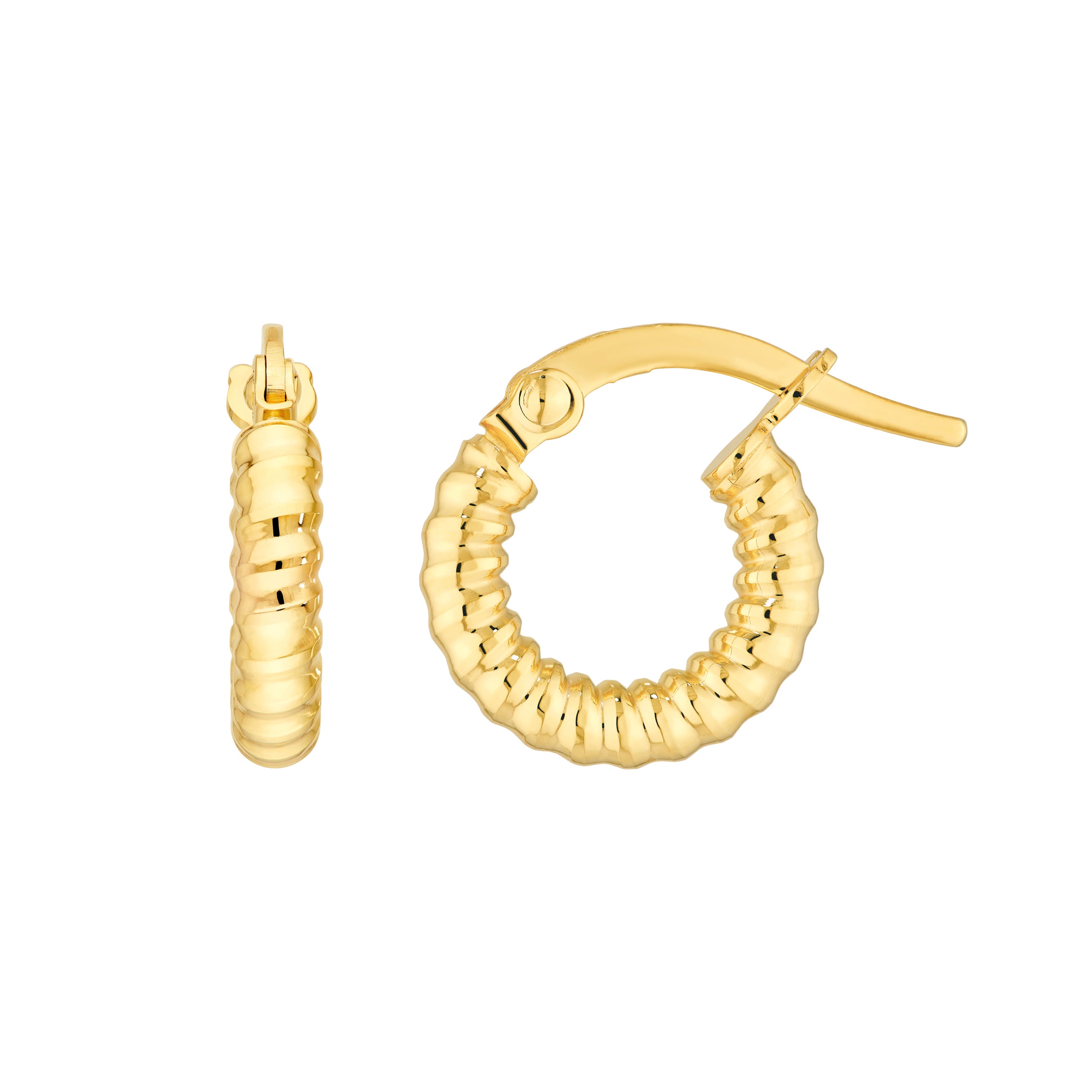 14K Yellow Gold Hammered Round Hoop Earrings Birmingham Jewelry Earrings Birmingham Jewelry