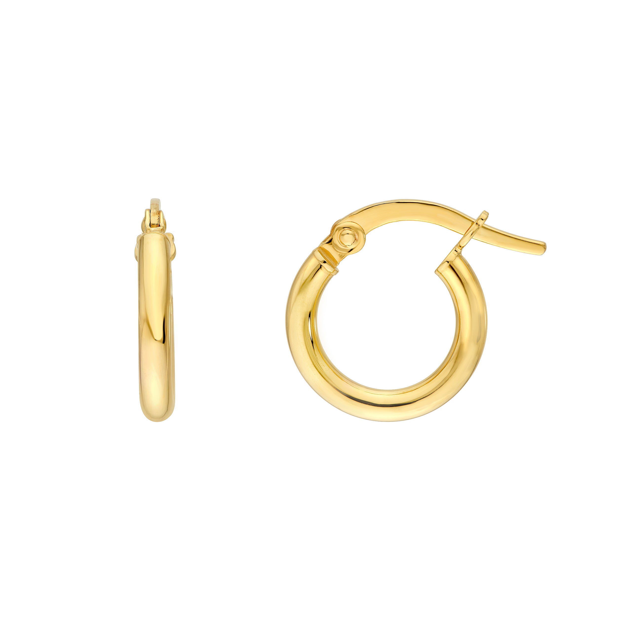 14K Gold 2.00mm Tube Round Hoop Earrings Birmingham Jewelry Earrings Birmingham Jewelry