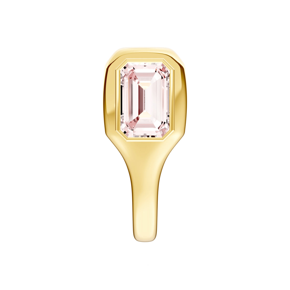 14K Yellow Gold Emerald Pink Morganite Bezel Stud Earrings Birmingham Jewelry Earrings Birmingham Jewelry