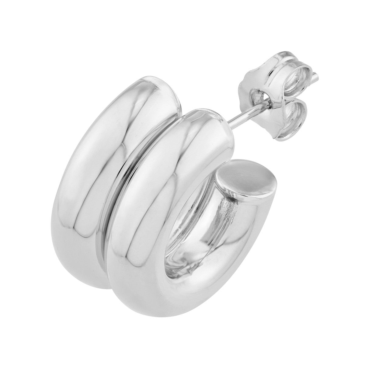 Birmingham Jewelry - 14K Gold 15mm Small Double Hoop Earrings - Birmingham Jewelry