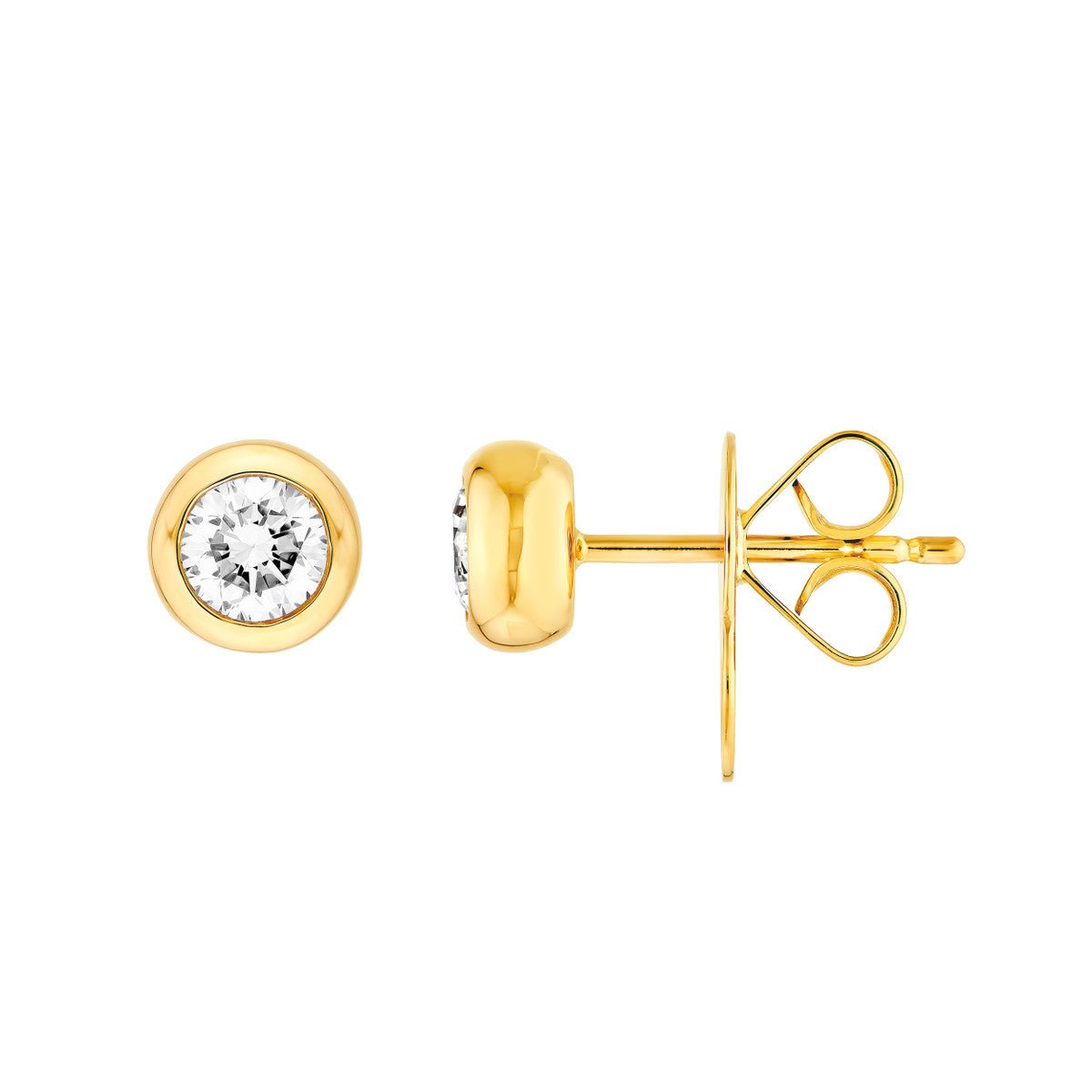 Birmingham Jewelry - 14K Gold 4.00mm 1/2tcw Round Diamond Stud Earrings - Birmingham Jewelry