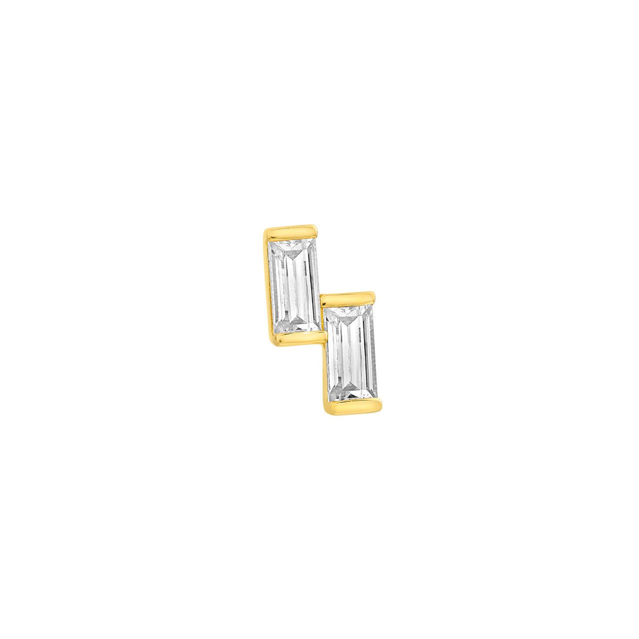 Birmingham Jewelry - 14K Gold Baguette Diamond Stud Earrings - Birmingham Jewelry