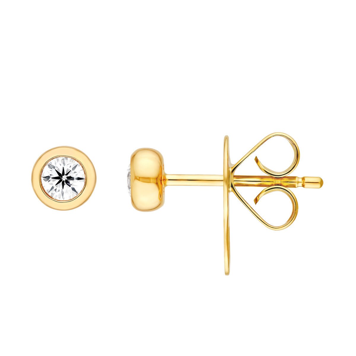 Birmingham Jewelry - 14K Gold Bezel Set Diamond Stud Earrings (1/5tcw) - Birmingham Jewelry