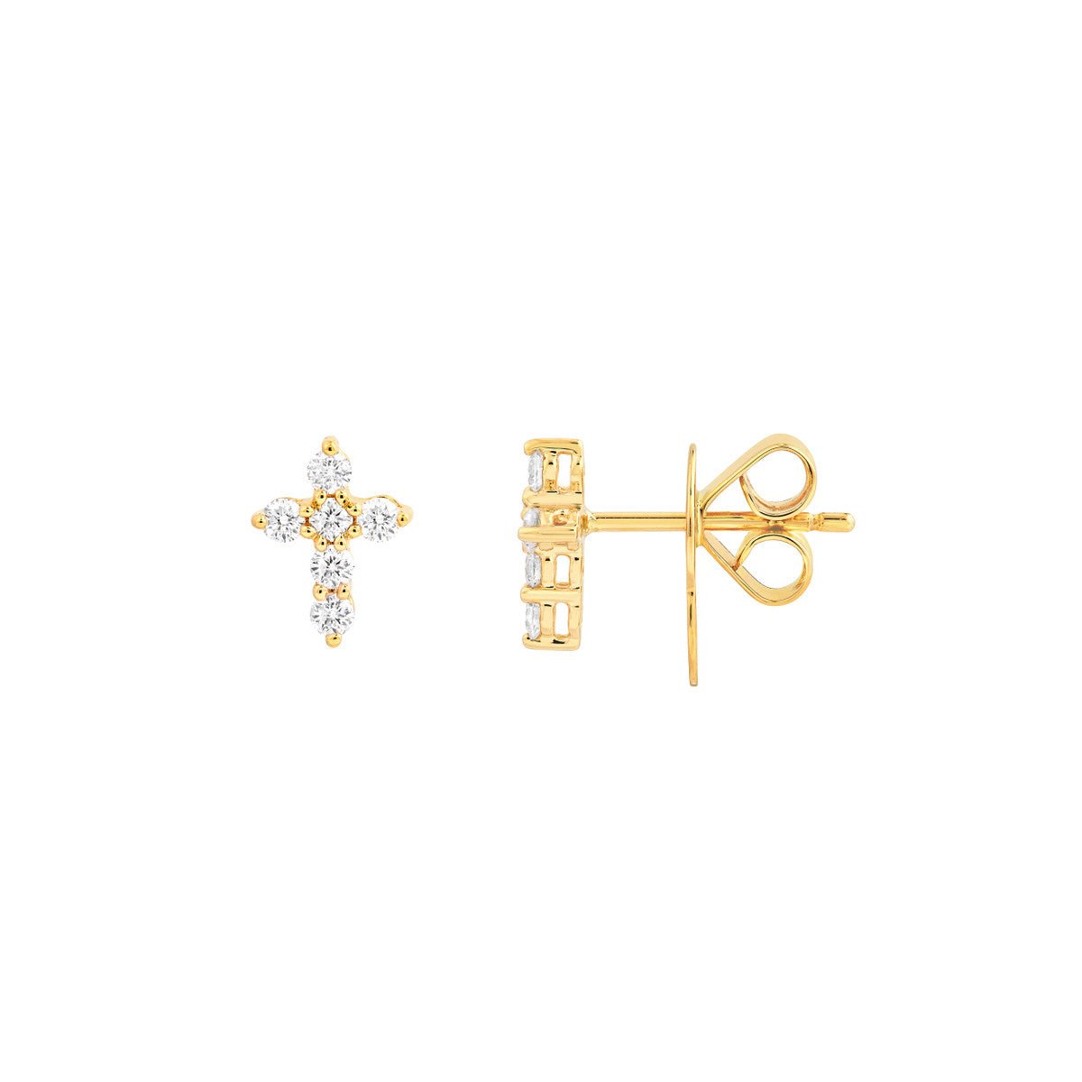 14K Gold Diamond Cross Earrings (1/3tcw) Birmingham Jewelry Earrings Birmingham Jewelry