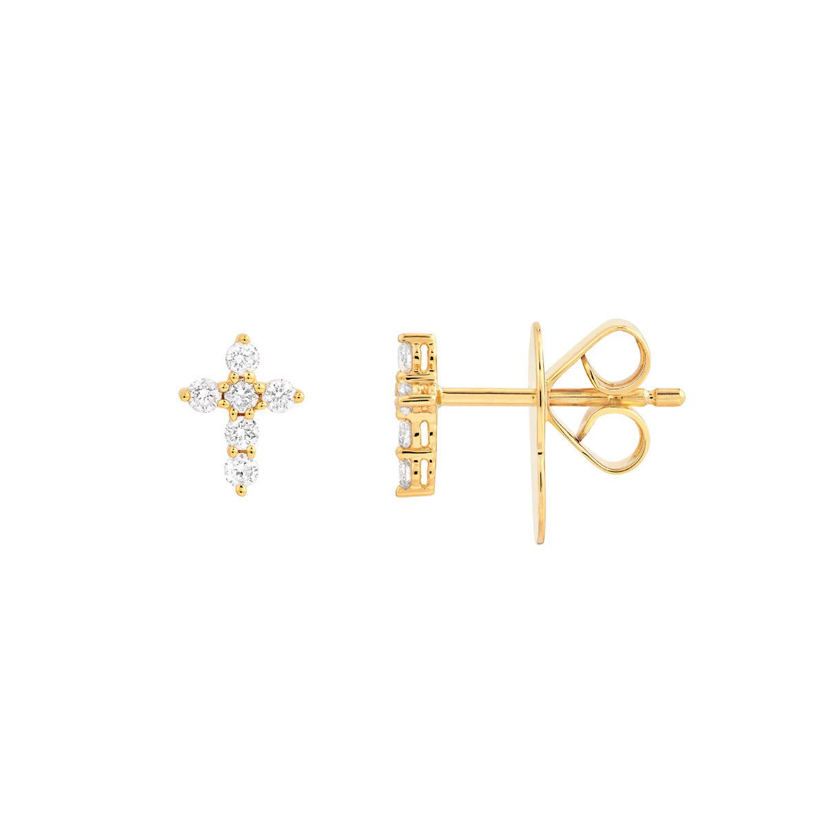 14K Gold Diamond Cross Earrings (1/5tcw) Birmingham Jewelry Earrings Birmingham Jewelry