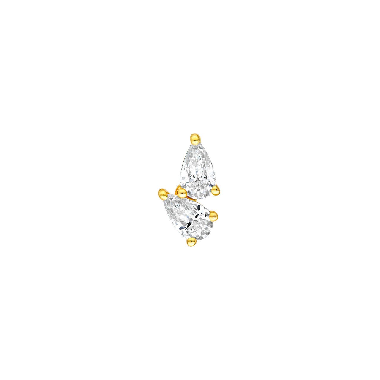 Birmingham Jewelry - 14K Gold Diamond Pear Stud Earrings - Birmingham Jewelry