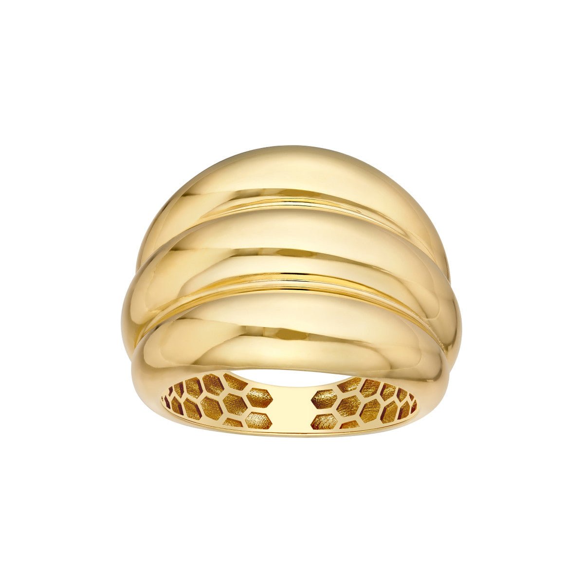 Birmingham Jewelry - 14K Gold Horizontal Fluted Polished Ring - Birmingham Jewelry