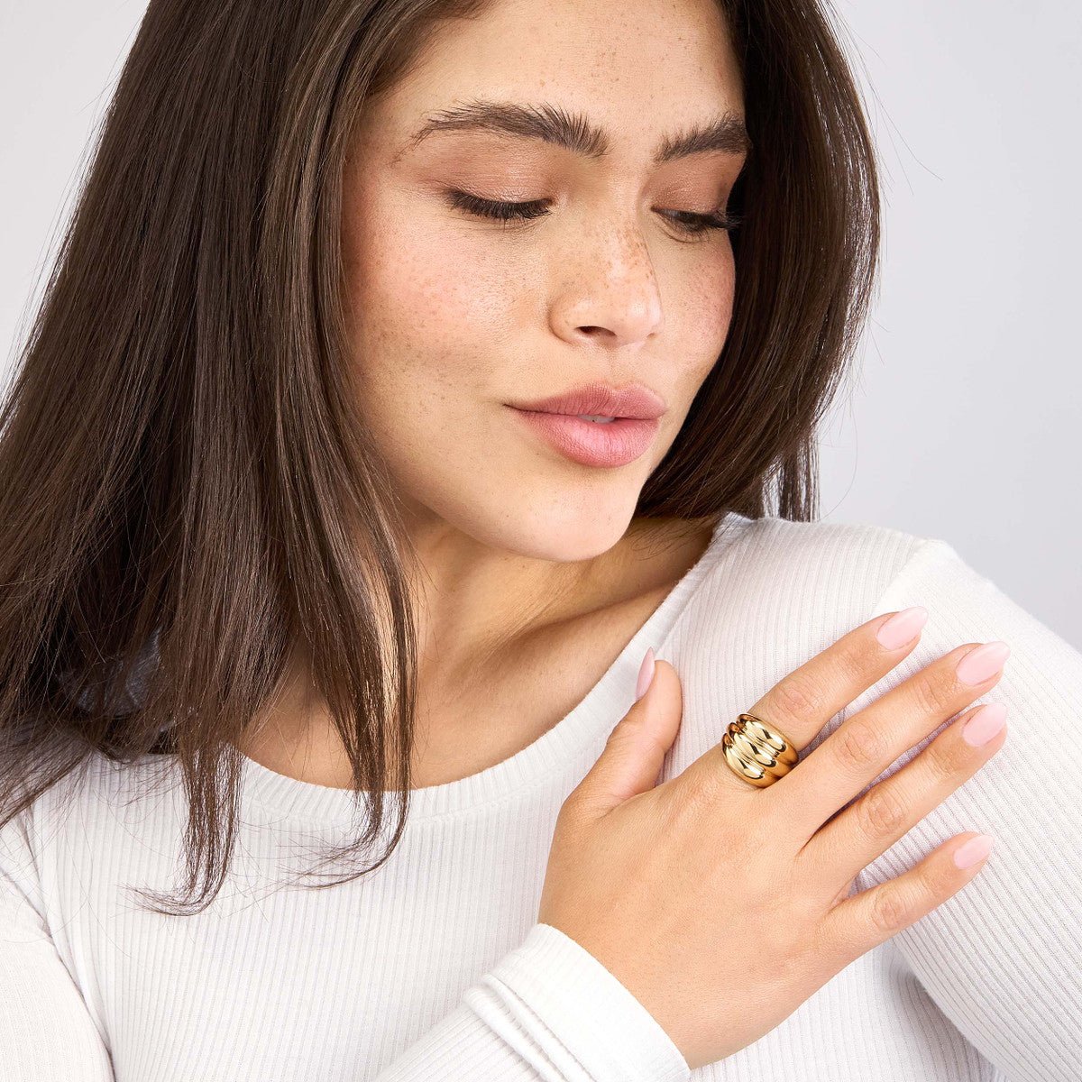 Birmingham Jewelry - 14K Gold Horizontal Fluted Polished Ring - Birmingham Jewelry