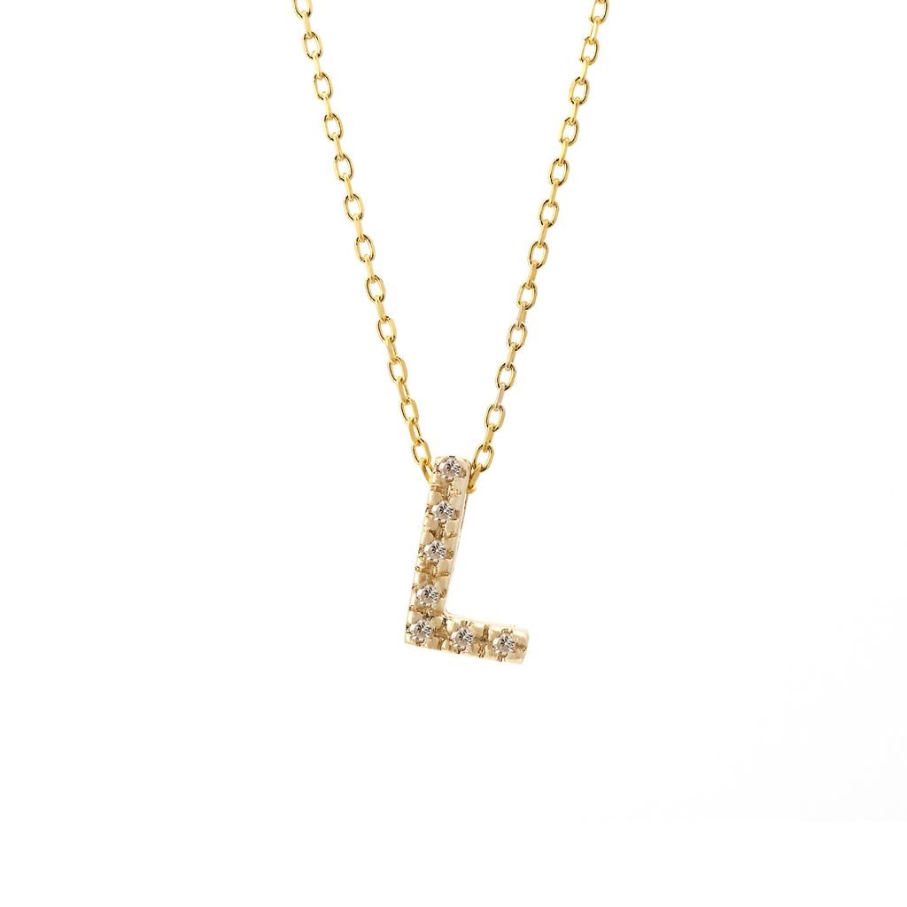 14K Gold Initial "L" Necklace With Diamonds Birmingham Jewelry Necklace Birmingham Jewelry