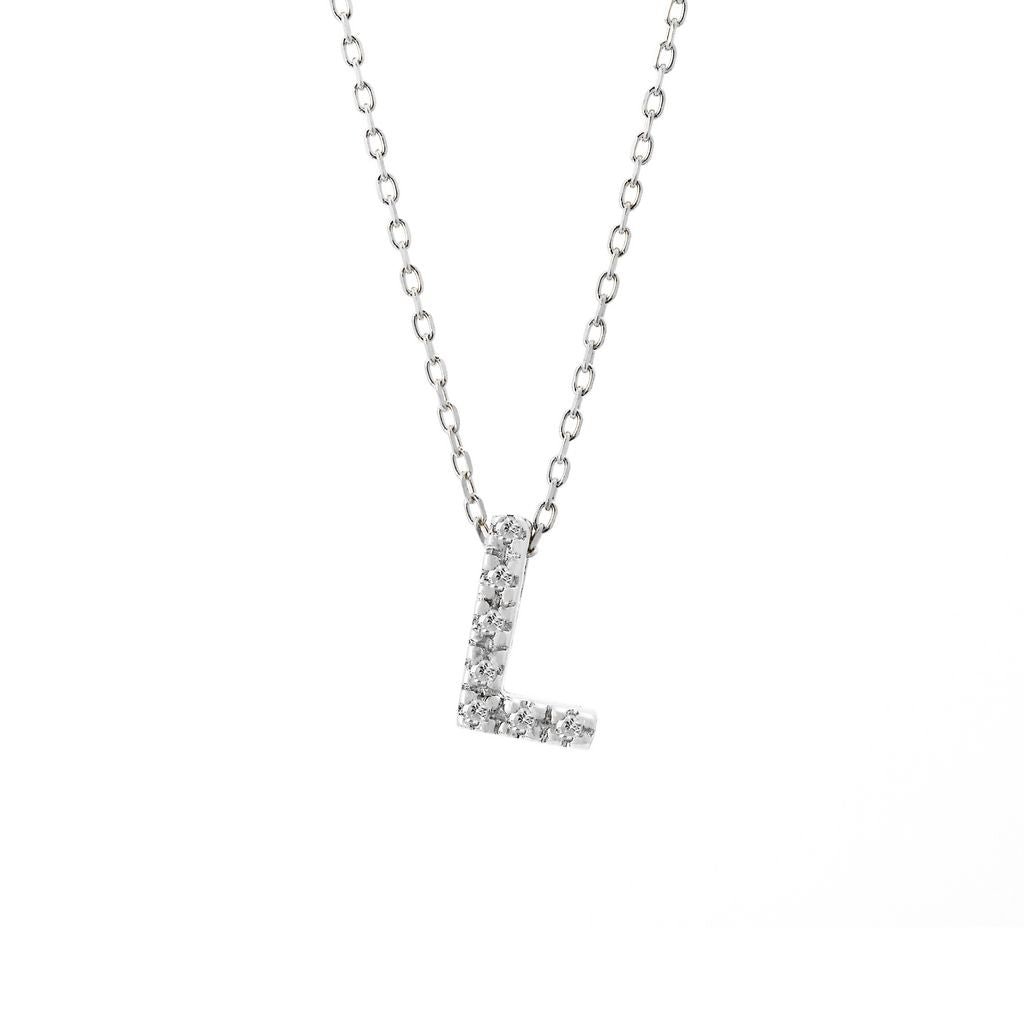 14K Gold Initial "L" Necklace With Diamonds Birmingham Jewelry Necklace Birmingham Jewelry
