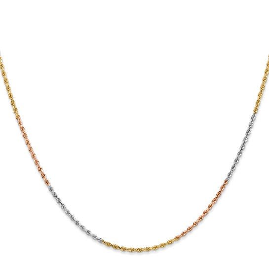 Birmingham Jewelry - 14K Tri - Color Gold Diamond Cut Rope Chain - Birmingham Jewelry