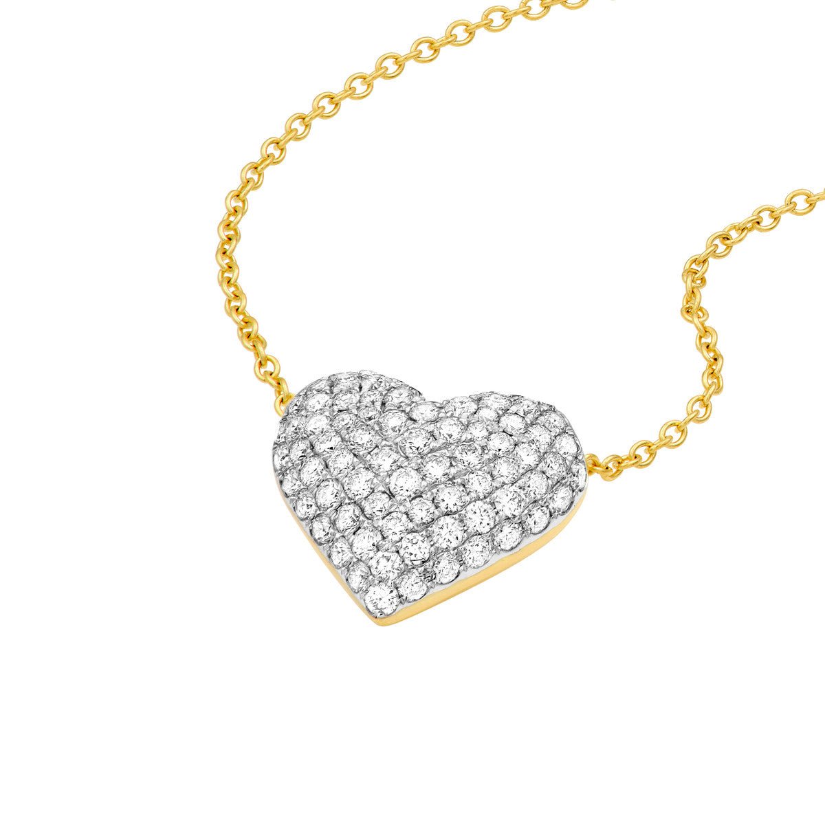 Birmingham Jewelry - 14K Two Tone Gold Diamond Pave Heart Necklace (0.5tcw) - Birmingham Jewelry