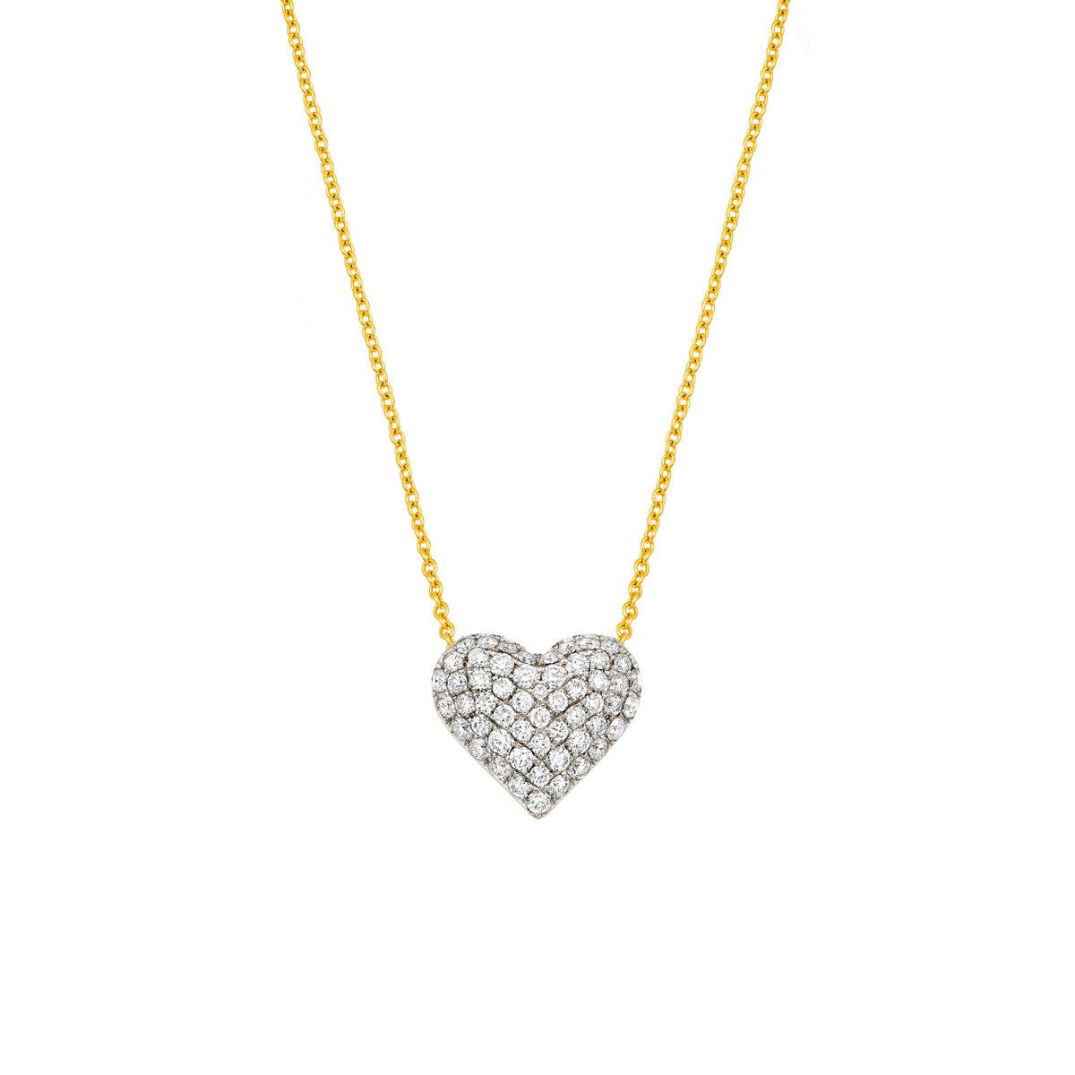 Birmingham Jewelry - 14K Two Tone Gold Diamond Pave Heart Necklace (1.00tcw) - Birmingham Jewelry