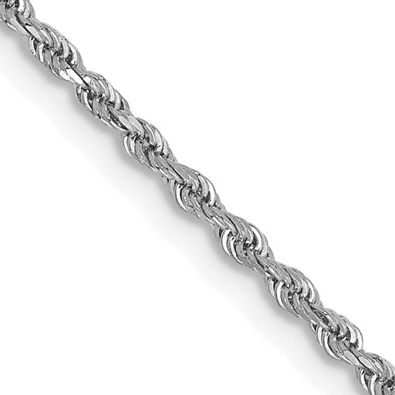 Birmingham Jewelry - 14K White Gold Diamond Cut Rope Chain - Birmingham Jewelry