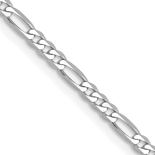 Birmingham Jewelry - 14K White Gold Flat Figaro Chain - Birmingham Jewelry